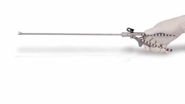 F1323 Porta agujas laparoscopico recto o curvo Optcla Hawk de 5 mm con mandibulas con implante de carburo tungsteno -1579