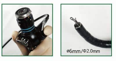 BBF-6 FibroBroncoscopio con diametro externo de 5.8 mm de diametro y 600 mm de largo con canal de instrumentos de 2.2 mm incluye fuente de Luz LED portable, estuche y probador de fugas -2988